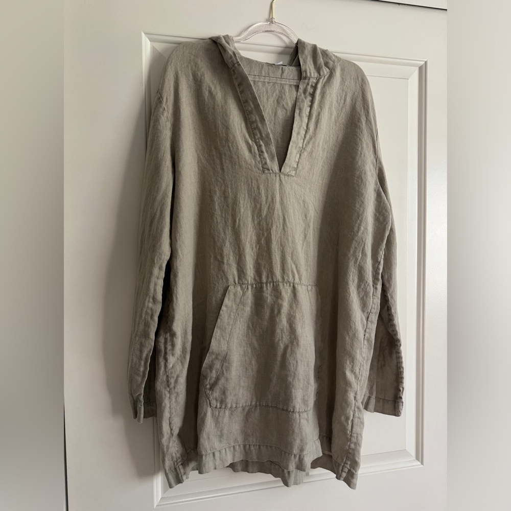 James Perse Light Green/Tan Linen Shirt